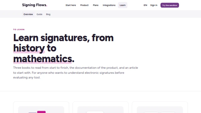 The top of the Learn page: short paths to start with.